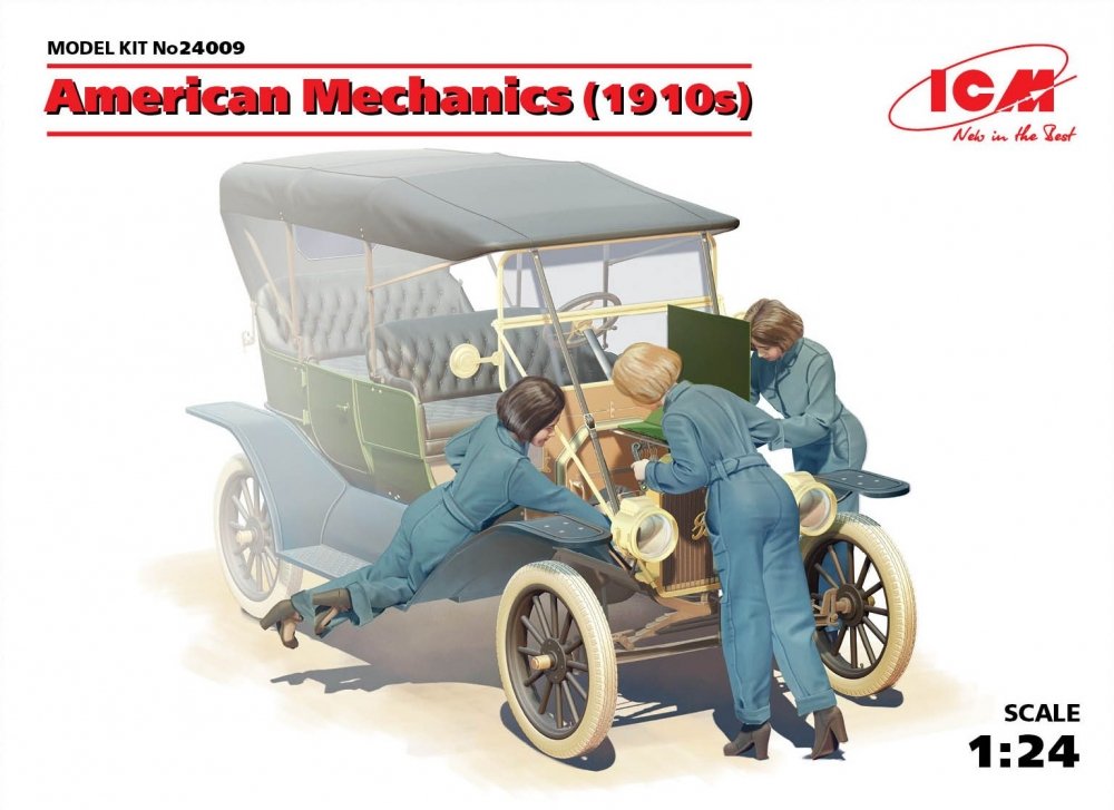 1:24 Сборная модель Фигуры, Американские механики (1910-е г.г.) - 24009