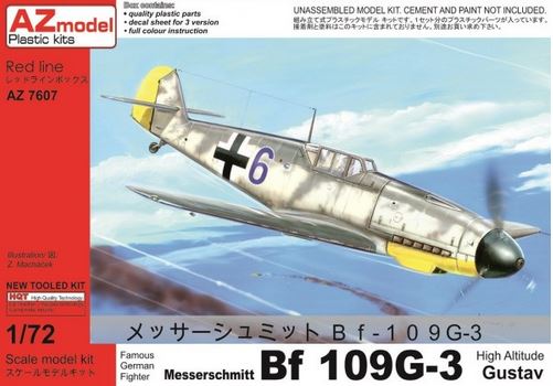 1:72 Сборная модель Самолет Messerschmitt Bf 109G-3 - AZ7607