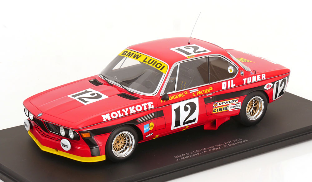 1:18 BMW 3.0 CSI E9 №12 Winner 24h Spa, Xhenceval/Peltier/Dieudonne (1974) - 18SPA1974