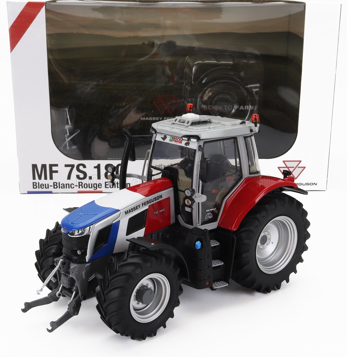 1:32 MASSEY FERGUSON Mf7s.180 Tractor (2022), Red White Blue - UH6664