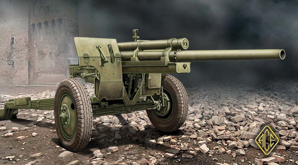 1:72 Сборная модель Американская 3-дюймовая противотанковая пушка М-5 на лафете от M-1 - 72528