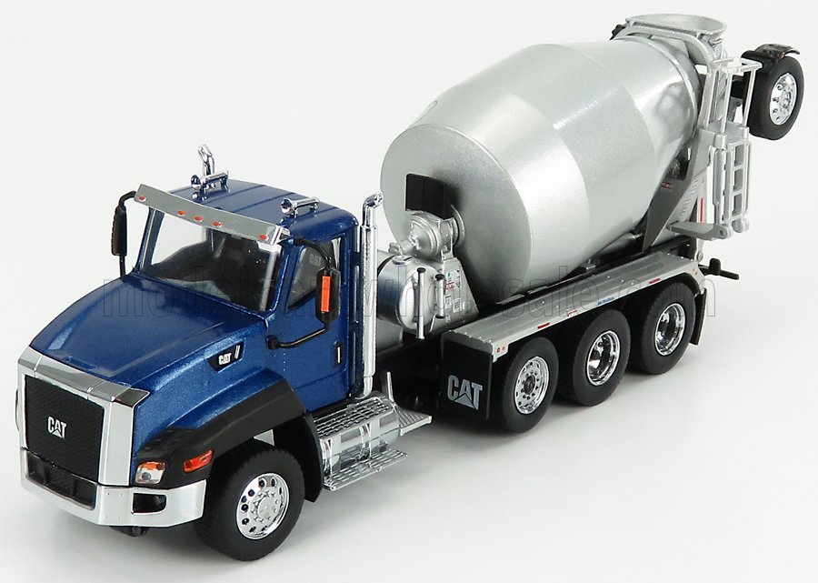 1:50 CATERPILLAR Ct660 Betoniera Tanker Cement Mixer Truck 4-assi 2016, Blue Met Silver - 85664C