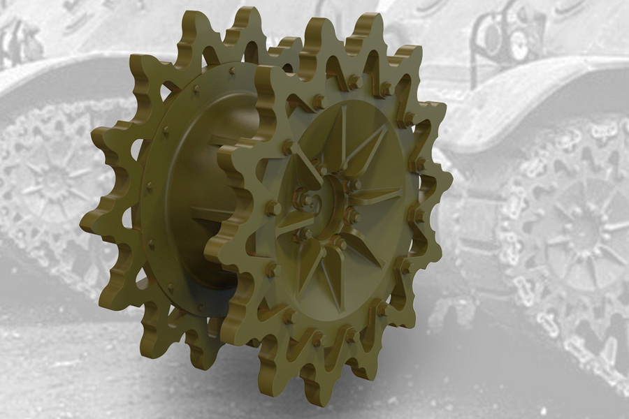 1:35 Набор дополнений ведущие звездочки 14-зубчатые, ранний тип для легкого танка США M3A1 / M3A3 - 35006