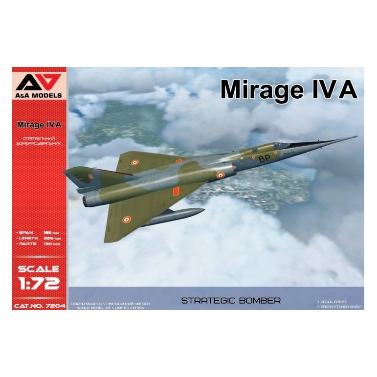 1:72 Сборная модель Стратегический бомбардировщик Mirage IVA - АА7204