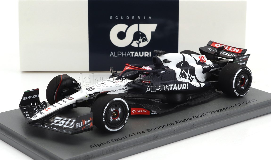 1:43 ALPHA TAURI F1 At04 Team Alpha Tauri №40 Singapore Gp (2023) Liam Lawson, Blue White - S8926