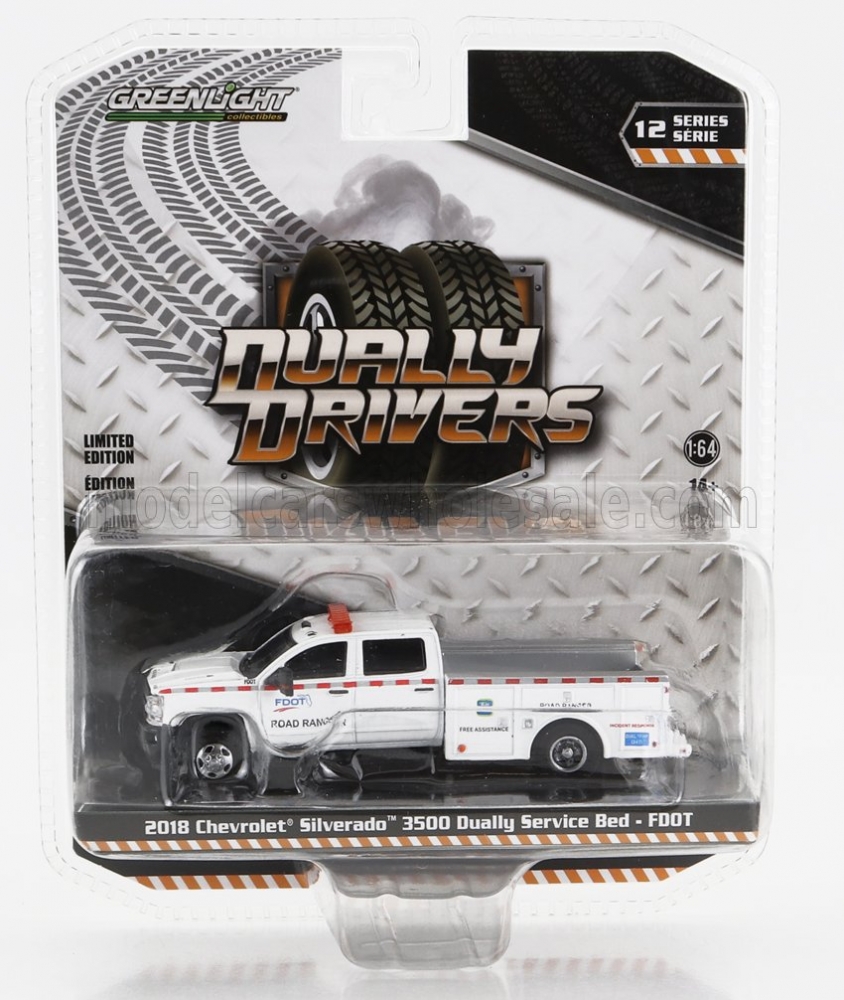 1:64 CHEVROLET Silverado 3500 Pick-up Service Bed Florida (2018), white - 46120D