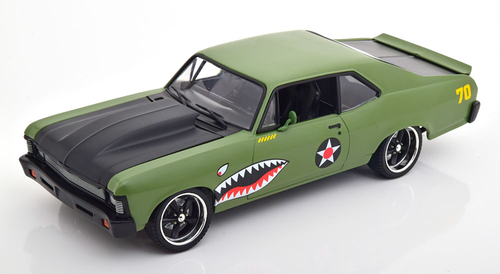 1:18 CHEVROLET Nova (1970), oliv-grün/schwarz - GMP-18957-B