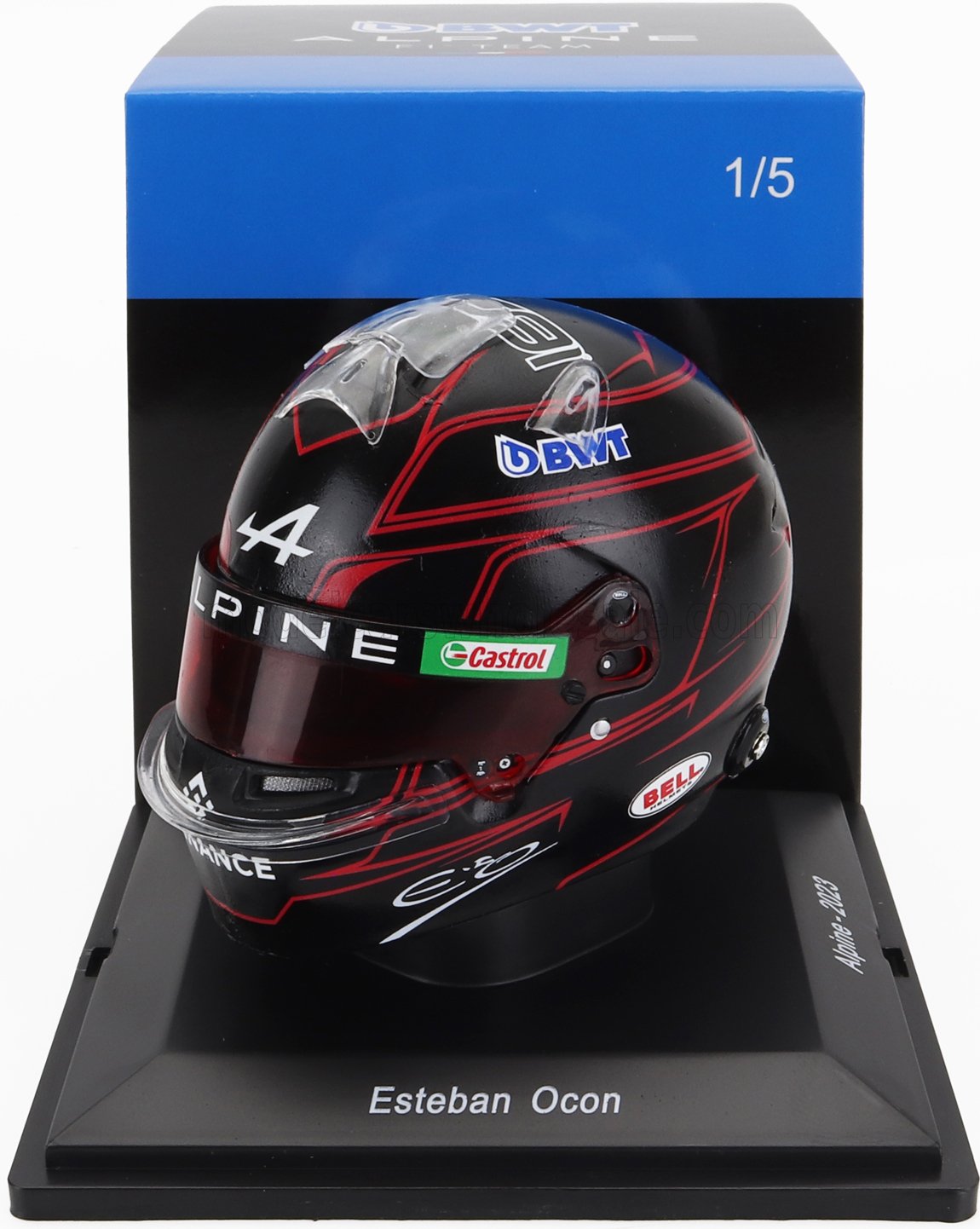1:5 BELL HELMET F1 Casco Helmet Renault A523 Team Bwt Alpine №31 Season (2023) Esteban Ocon, Black Red - 5HF096