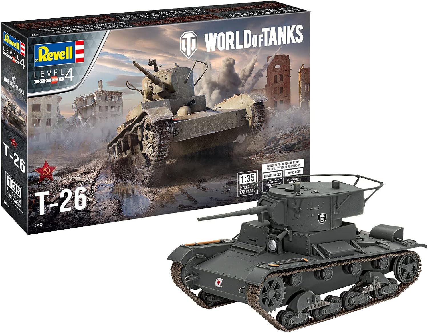 1:35 Сборная модель T-26 World of Tanks - 03505