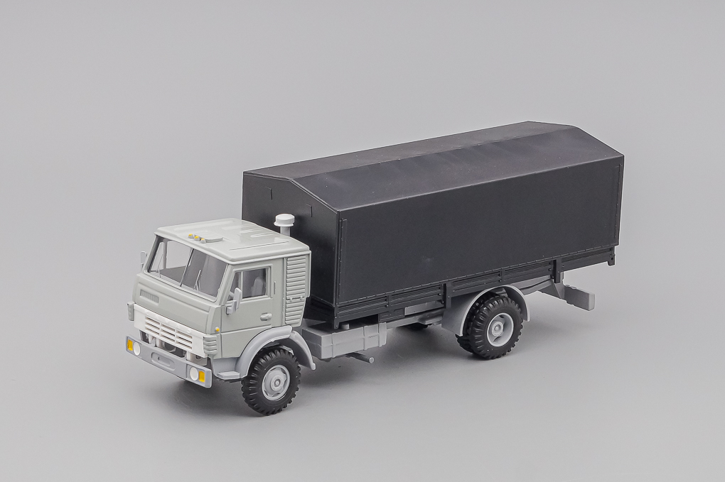 1:43 Камский 5325 бортовой с тентом, серый / черный - ELK-1100
