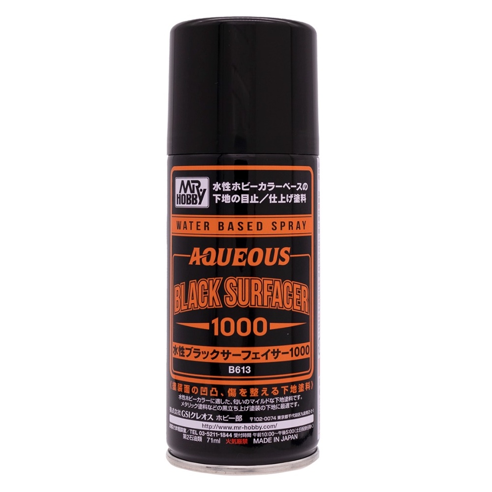 Грунтовка Mr. Aqueous Black Surfacer 1000, 170мл. (в баллонах) - B-613