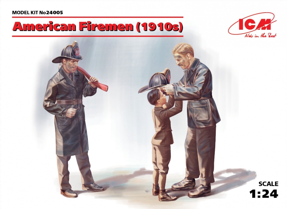 1:24 Сборная модель Американские пожарные (1910-е г.г.) - 24005
