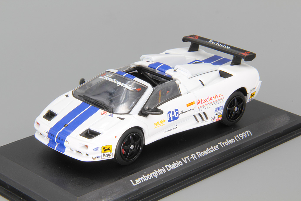 1:43 LAMBORGHINI Diablo VT-R Roadster Trofeo (1997), white / blue - WB501