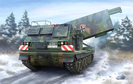 1:35 Сборная модель САУ  M270/A1 Multiple Launch Rocket System - Germany - 01046