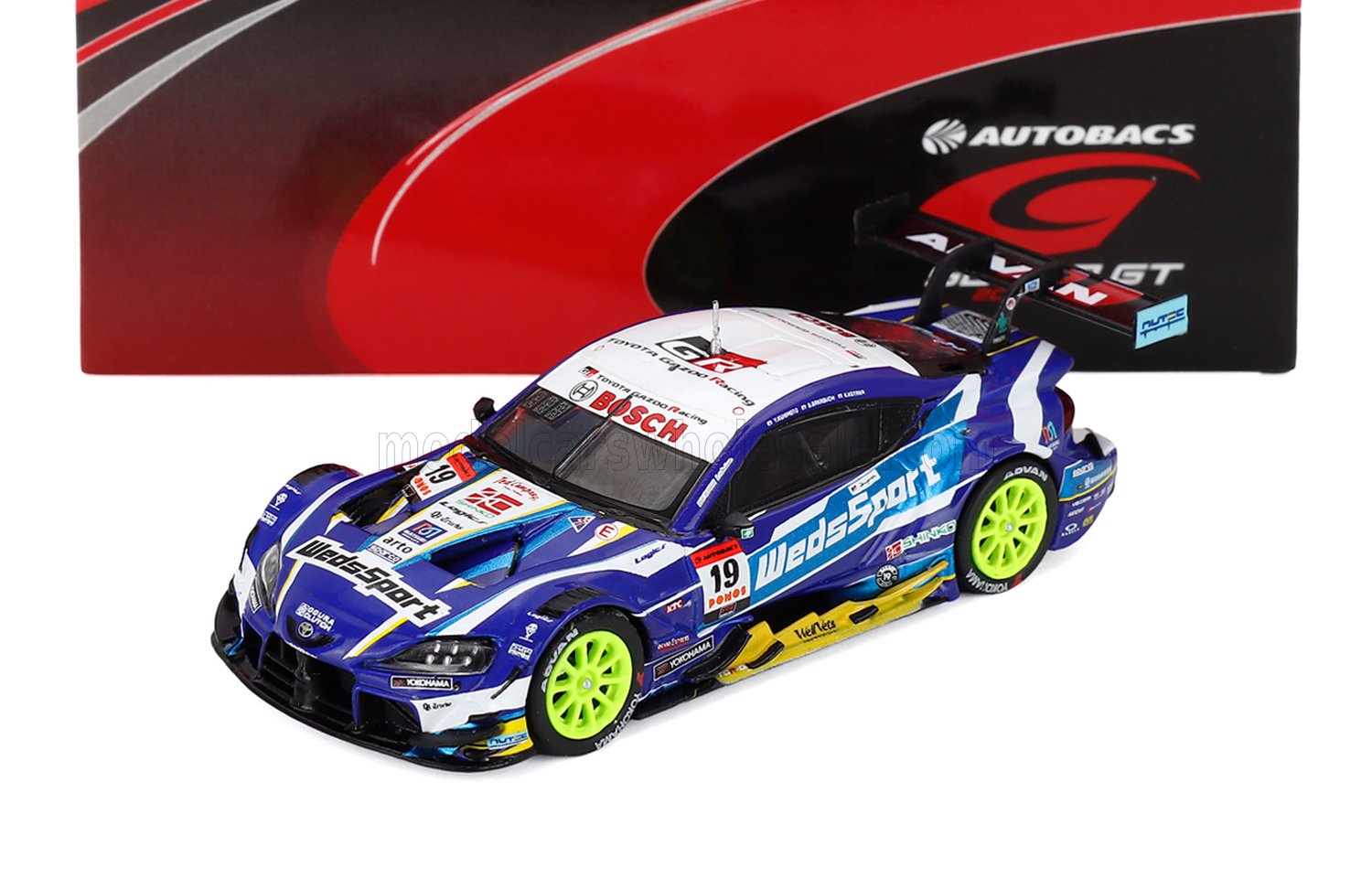 1:64 TOYOTA Supra Gr Team Wedssport Bandoh №19 Gt500 Class Super Gt (2025) Yuji Kunimoto - Sena Sakaguchi, Blue White - 64SGT25019