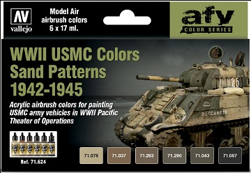 Набор красок Model Air WWII USMC COLORS SAND PATTERNS (6цв.) - 71624