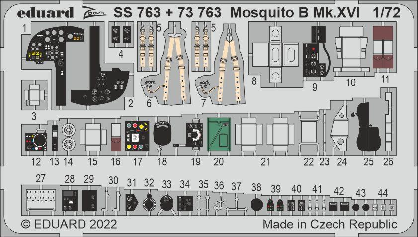 1:72 Фототравление Mosquito B Mk. XVI - 73763