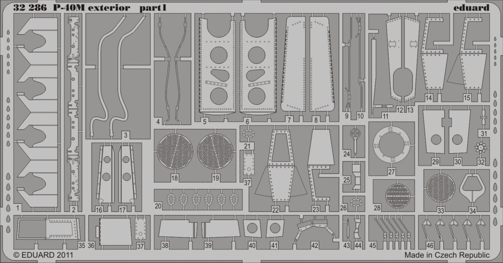1:32 Фототравление для P-40M exterior - 32286