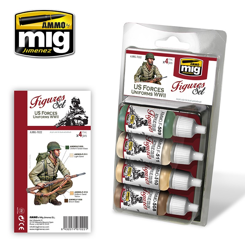Набор акриловых красок US FORCES UNIFORMS WWII - AMIG7022