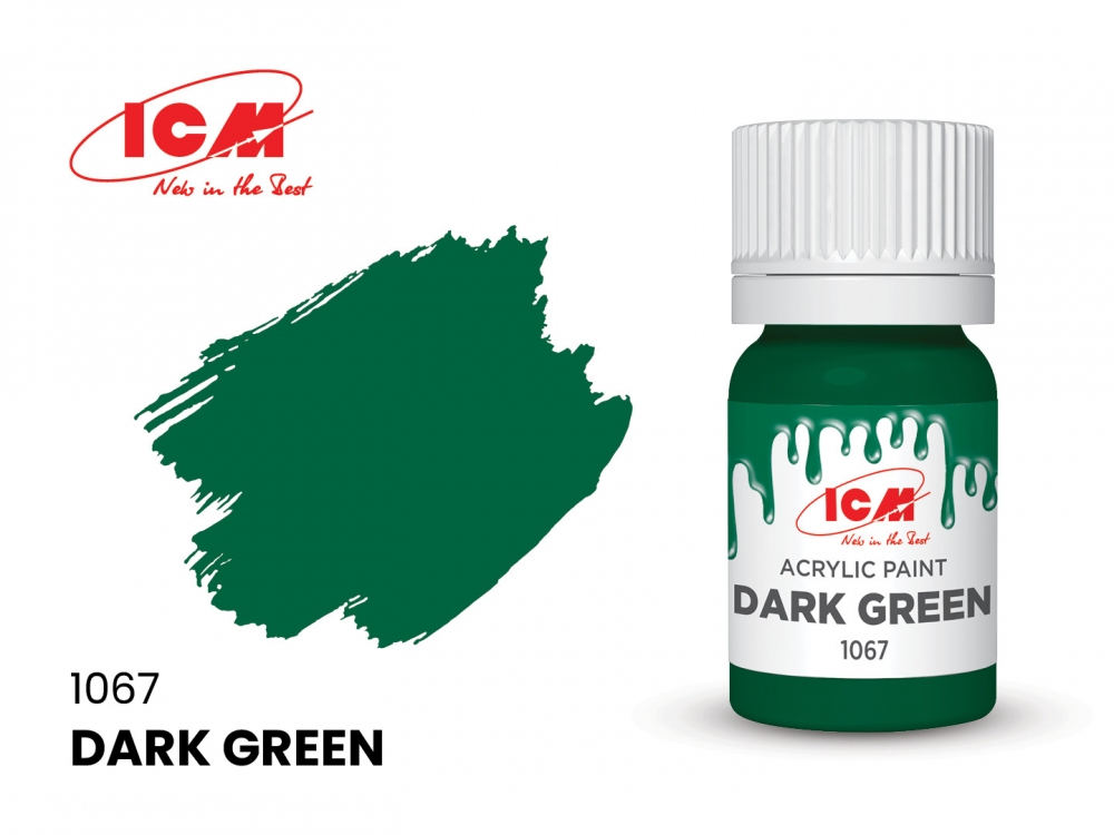 Краска для творчества, 12 мл, цвет Темно-зеленый(Dark Green) - C1067