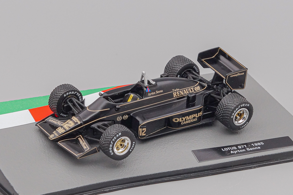 1:43 (Уценка!) LOTUS F1 97t Renault Turbo №12 Season (1985) Ayrton Senna, Black Gold - F1037IT-Z1