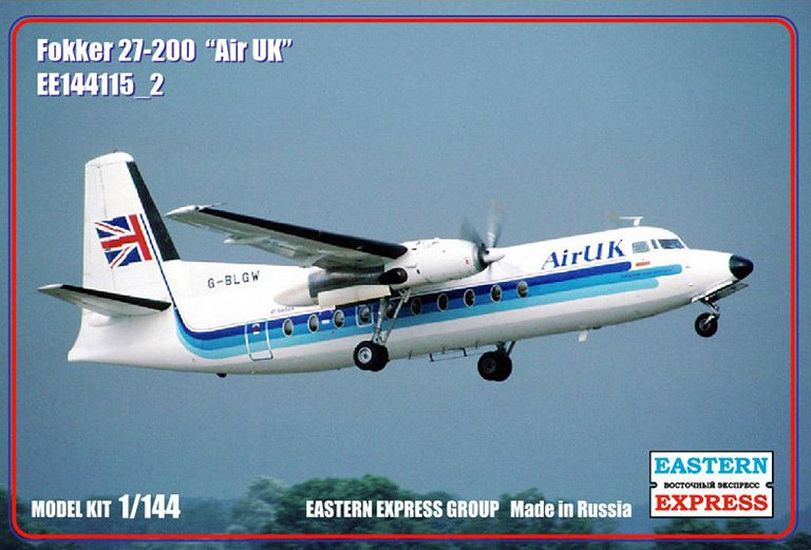 1:144 Сборная модель Пассажирский самолет Fokker F-27-200 (Air UK) - 144115-2
