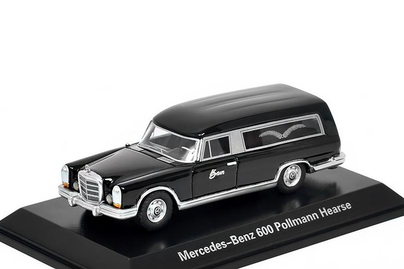 1:87 MERCEDES-BENZ 600 W100 Pullman Hearse Funeral  (1969), black - BOS87016