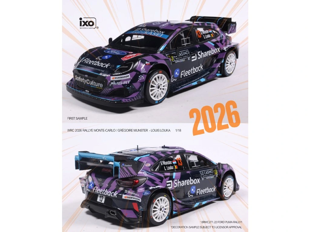 1:18 FORD PUMA WRC RALLY1 TEAM M-SPORT WRT №13 RALLY MONTECARLO (2026) GREGOIRE MUNSTER - LOUIS LOUKA - 18RMC271