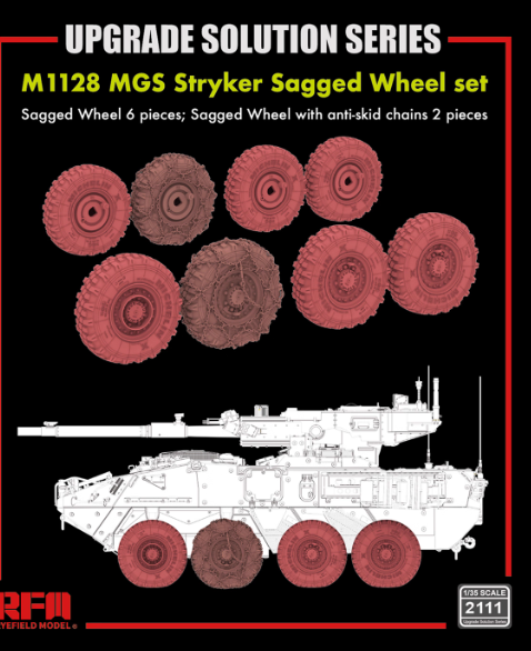 1:35 Колеса 3Д для M1128 MGS Stryker 6+2 шт - RM-2111