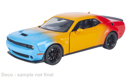 1:24 DODGE Challenger Hellcat SRT (2018), blue/yellow/red - 79087YELLOW