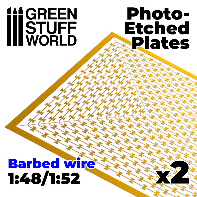 1:48 Фототравление - Колючая проволока (1:48 / 1:52) / Photo-etched Plates - Barbed Wire - 10171
