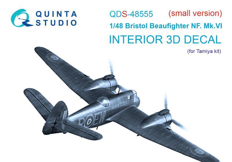 1:48 3D Декаль интерьера кабины Bristol Beaufighter NF.Mk.VI (Tamiya) (малая версия) - QDS-48555