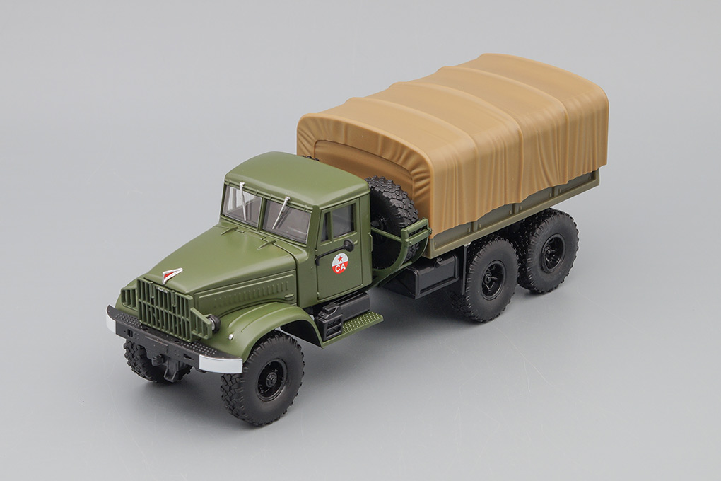 1:43 КРАЗ 214В Балластный тягач с тентом, хаки - H951