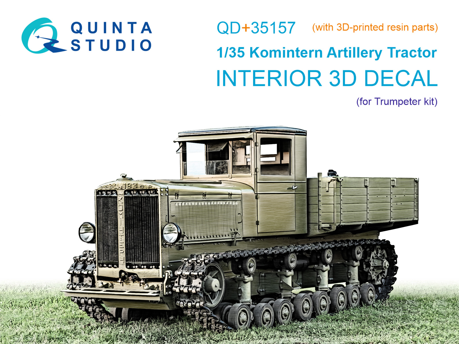 1:35 3D Декаль интерьера кабины Коминтерн, артиллерийский тягач (Trumpeter) (с 3D-печатными деталями) - QD+35157
