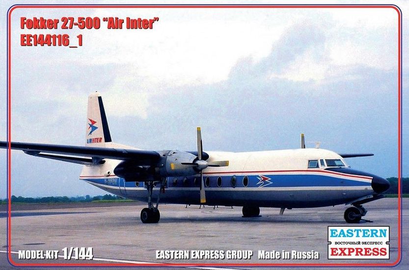 1:144 Сборная модель Пассажирский самолет Fokker F-27-500 (Air Inter) - 144116-1