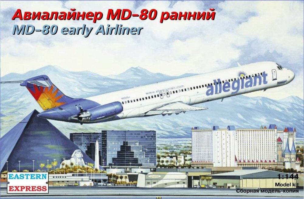 1:144 Сборная модель Авиалайнер MD-80 ранний Allegiant - 144111