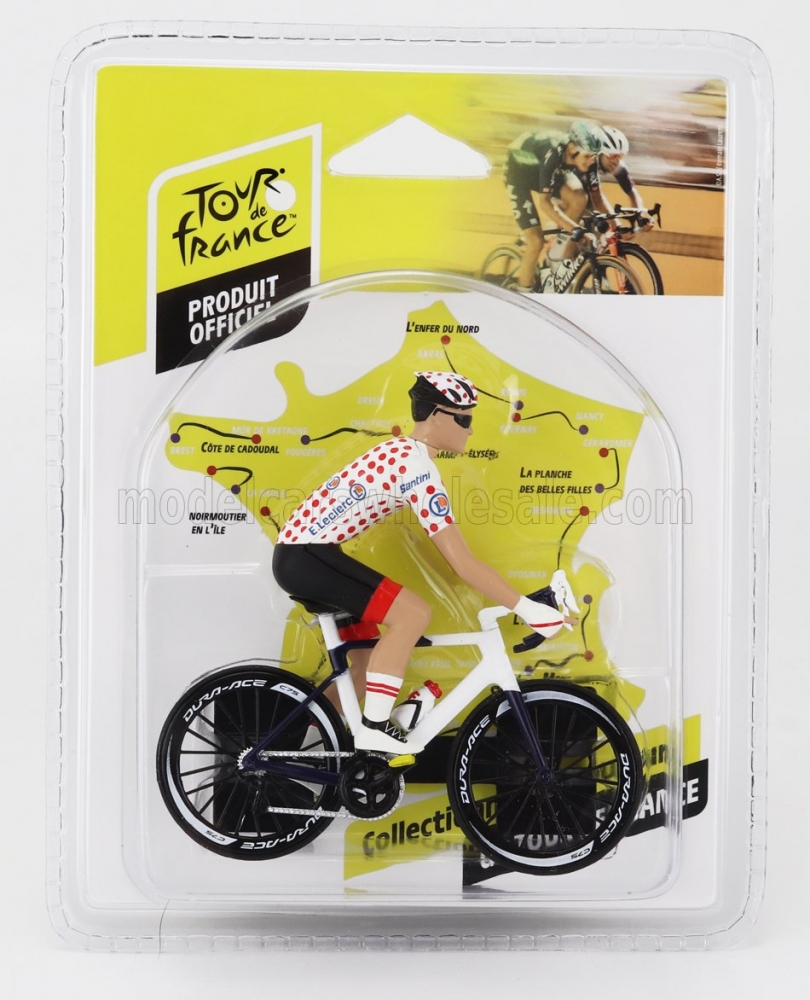 1:18 FIGURES Ciclista - Cyclist - Maglia A Pois - Pois Jersey - Tour De France (2023), White Red - 1809902