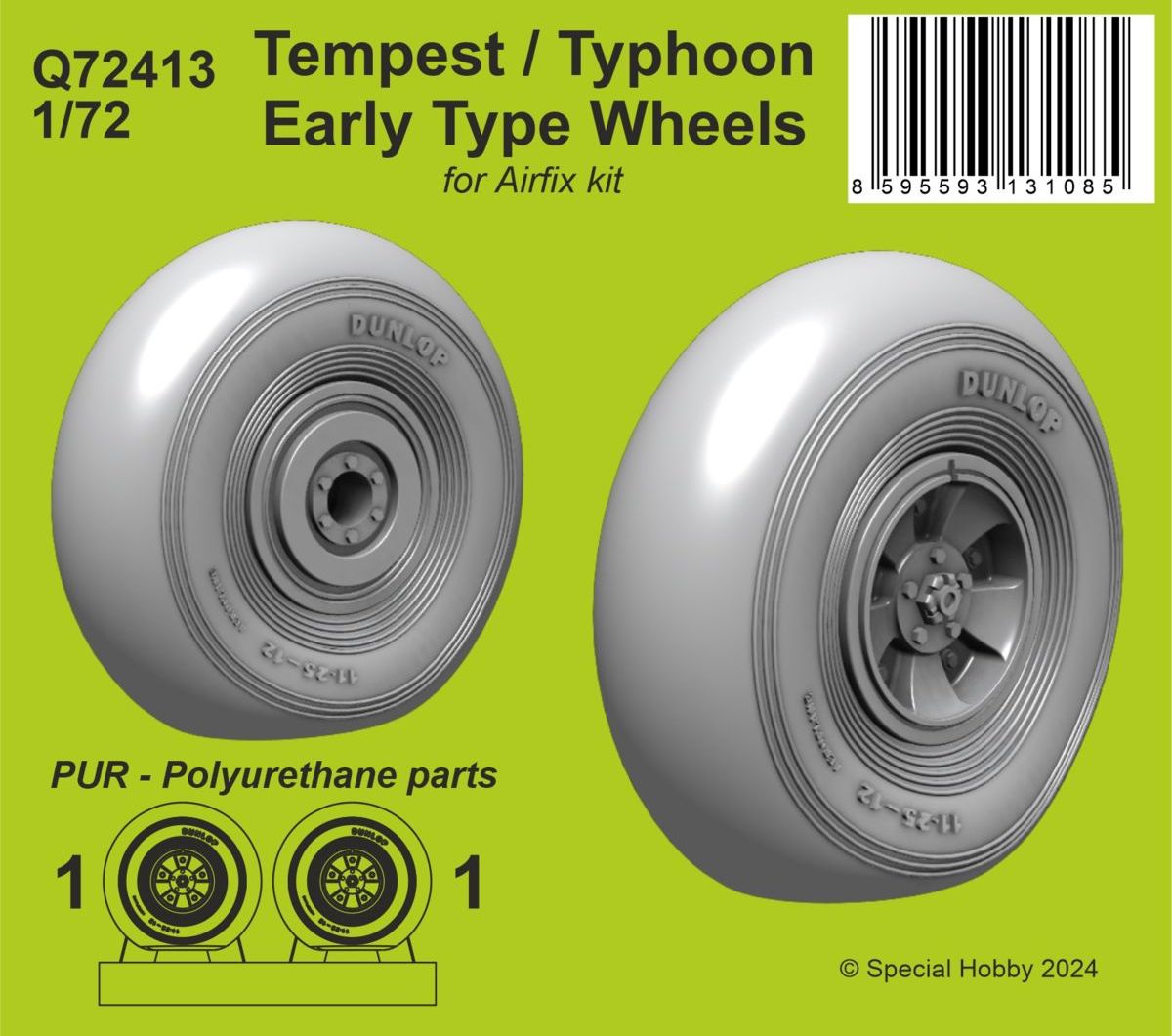 1:72 Tempest/Typhoon Early Type Wheels (For Airfix Kit) - Q72413