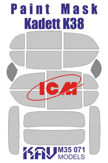 1:35 Маска окрасочная Немецкий автомобиль Opel Kadett K38 Saloon (ICM) - M35 071