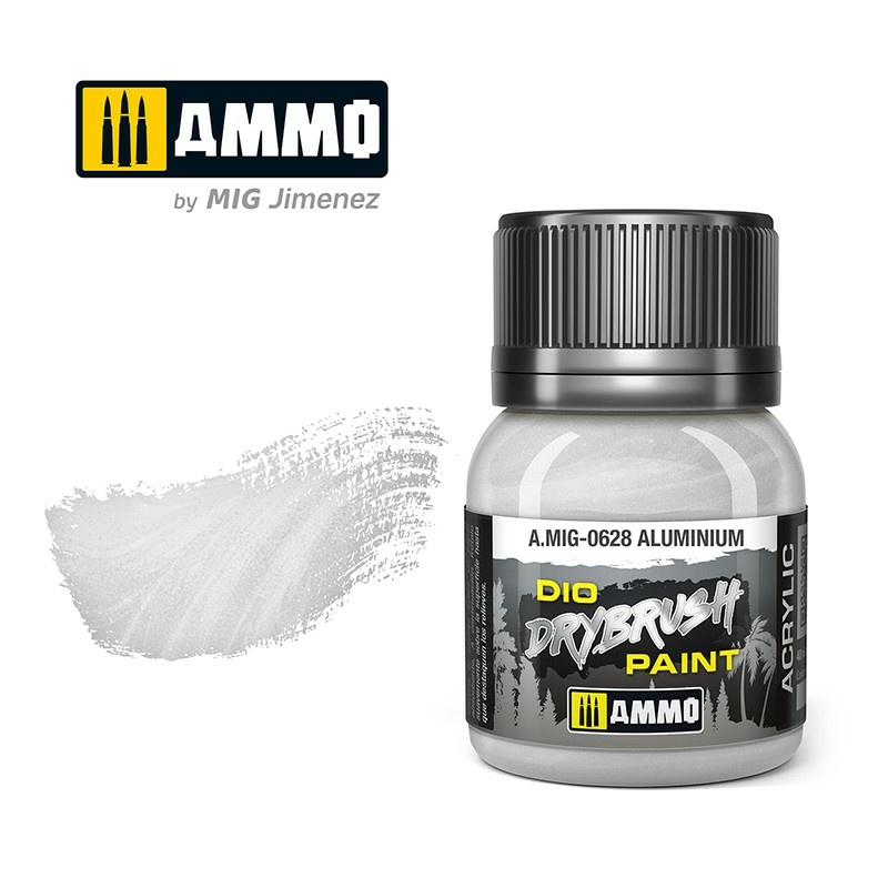 Краска акриловая для техники сухой кисти DRYBRUSH Аллюминий, 40мл - AMIG0628