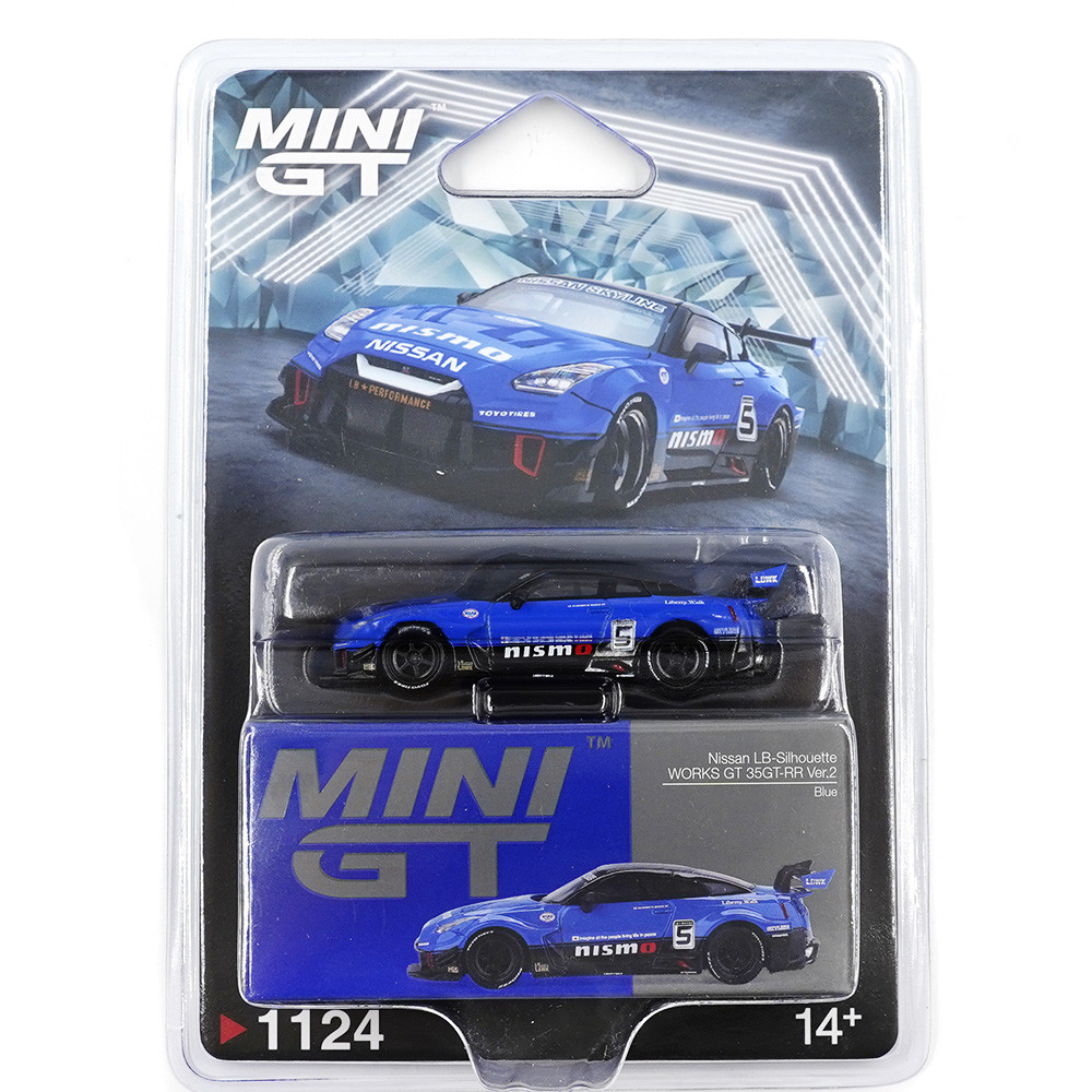 1:64 NISSAN GTR R35 LB-Silhouette Works GT Ver.2 LHD (2025), blue - MGT01124-BL