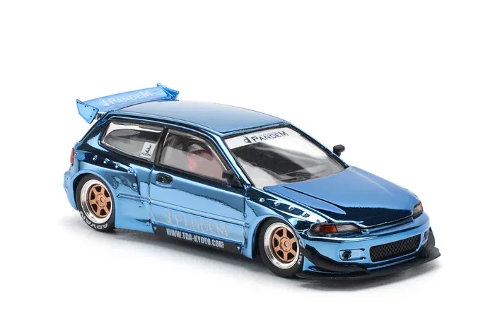 1:64 HONDA Pandem Civic EG6, blue chrome - PR640206