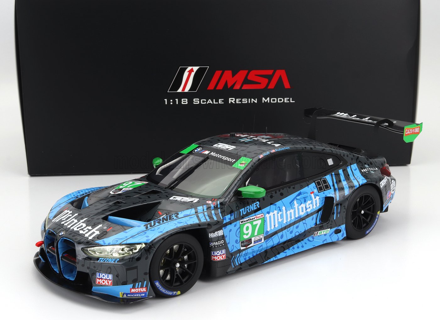1:18 BMW 4-series M4 Gt3 Team Turner Motorsport №97 2nd Imsa Gtd Class Laguna Seca (2023) B.Auberlen - J.Edwards - B.Spengler - C.Hull, Blue Black - TS0517