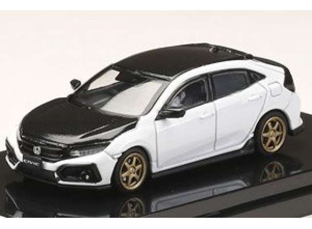 1:64 Honda Civic Hatchback (FK7) Customized Version, carbon bonnet white orchid pearl - HJ641018DW