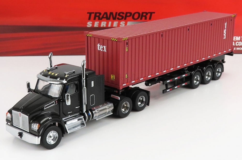 1:50 KENWORTH T880 Sbfa Truck Container 40' 1990, Black Brown - 71060