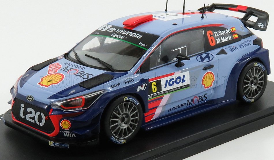 1:24 HYUNDAI I20 Wrc №6 Rally Tour De Corse (2017) D.Sordo - M.Marti, 2 Tone Blue Red - HACWRCFIACOLL104