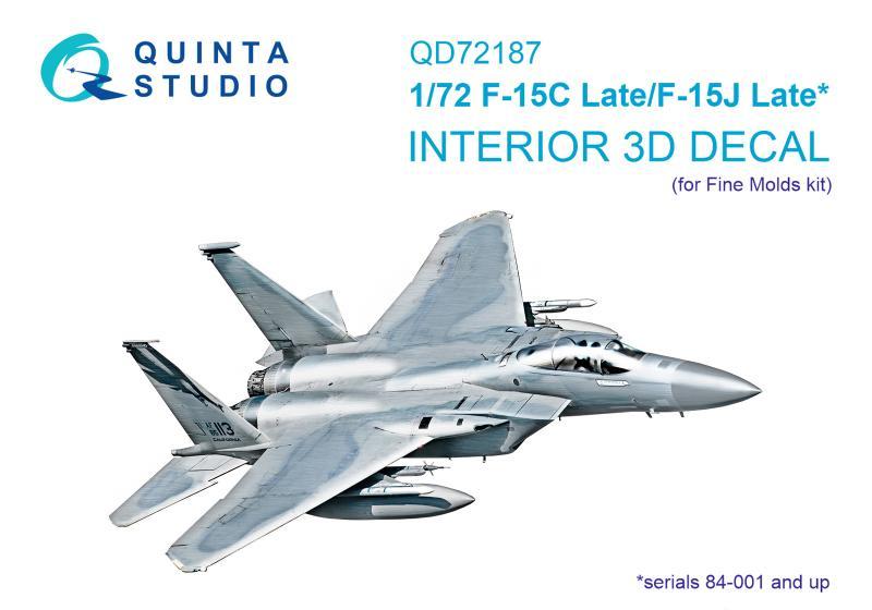 1:72 3D Декаль интерьера кабины F-15C Late/J Late (Fine Molds) - QD72187