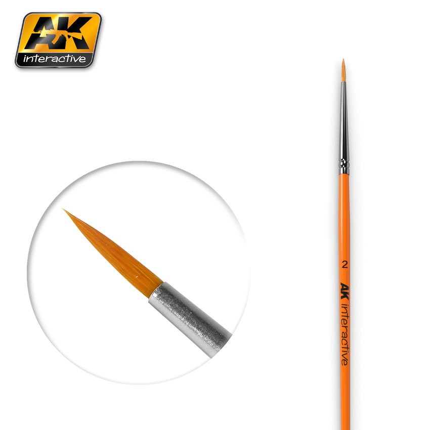 Кисть синтетическая круглая №2 (ROUND BRUSH 2 SYNTHETIC' - AK-604