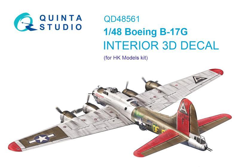 1:48 3D Декаль интерьера кабины Boeing B-17G (HK models) - QD48561