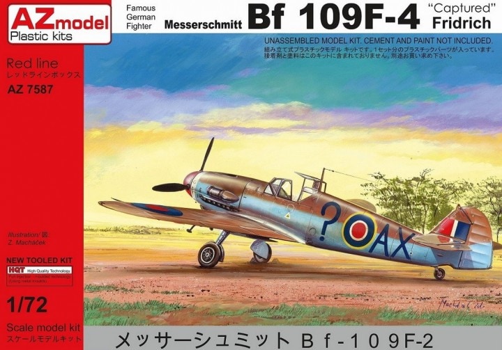 1:72 Сборная модель Самолет Messerschmitt Bf-109F-4 - AZ7587